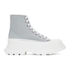 ALEXANDER MCQUEEN SSENSE EXCLUSIVE GREY TREAD SLICK PLATFORM HIGH trainers