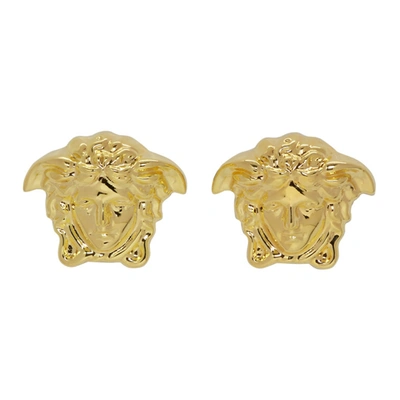 Versace Gold Tone Classic Medusa Earrings