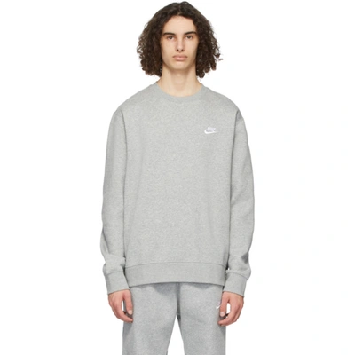 Nike Grey Fleece Sportswear Club Crewneck Sweatshirt