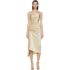 Rabanne Metallic Pleated Dress With Side-button Ruched Detail In M042 Slvgol