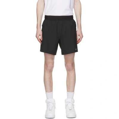 Nike Black Pro Logo Shorts In Black/iron Grey