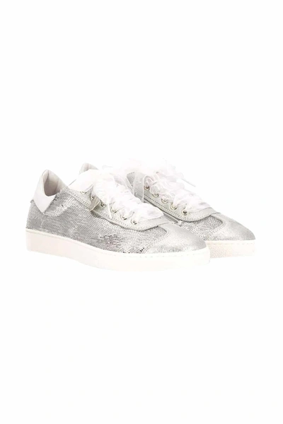 Monnalisa Teen Glitter Trainers In Silver