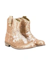 Monnalisa Teen Sequinned Ankle Boots In Gold