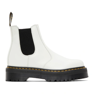 Dr. Martens' White 2976 Platform Chelsea Boots