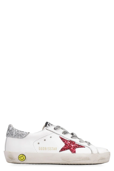 Golden Goose Kids' Super Star Glitter-detail Trainers In White