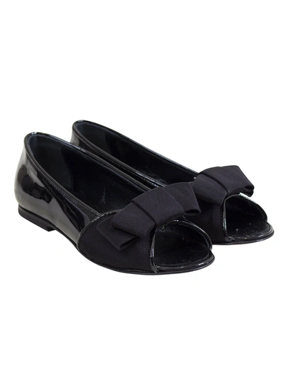 Lanvin Kids' Girl Shiny Ballet Flats In Black