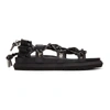 SACAI BLACK DOUBLE LACE-UP SANDALS