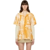 ANDERSSON BELL YELLOW & WHITE TIE-DYED EMBROIDERY SHIRT