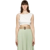 ANDERSSON BELL WHITE DRAPE STRING SOFIE TANK TOP