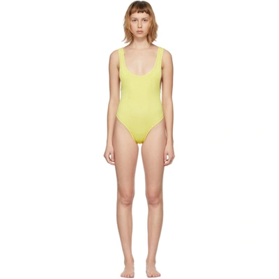 Reina Olga Yellow Scrunch Ruby One-piece Swimsuit In Crinkle/ Pastel Yellow
