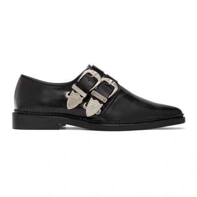 Toga Black Two Buckle Western Oxfords