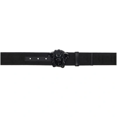 Versace Medusa-head Plaque Buckle-fastening Belt In Black