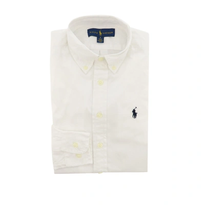 Polo Ralph Lauren Kids' Custom Fit Top Shirt Pinpoint Oxford In White