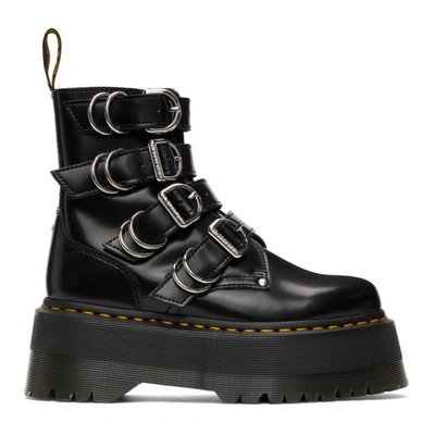 Dr. Martens' Black Jadon Max Leather Platform Boots In Schwarz