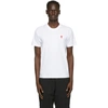 Ami Alexandre Mattiussi De Coeur Embroidered Branding Regular-fit Stretch-organic Cotton T-shirt In White/100