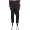 AMI ALEXANDRE MATTIUSSI NAVY OVERSIZED CARROT FIT TROUSERS