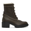 CHLOÉ BROWN SHEARLING FRANNE BOOTS
