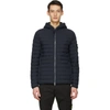 Stone Island Navy Down Loom Woven Chambers Jacket In V0020 Navy Blue