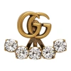 GUCCI GOLD CRYSTAL DOUBLE G SINGLE EARRING