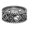 GUCCI SILVER INTERLOCKING G FLOWER RING