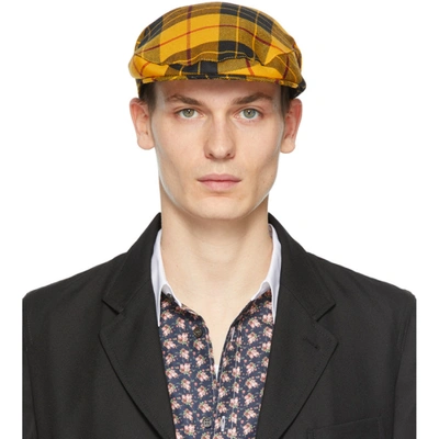 帽子 COMME des GARCONS SHIRT2020AW LOCHCARRON Comme Des Garçons Shirt Yellow Lochcarron Edition Wool Tartan Flat