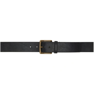 Officine Creative Black Vacchetta Oc Strip 22 Belt In Nero