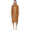 LVIR BROWN FAUX-LEATHER PATCHWORK COAT