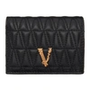 VERSACE BLACK QUILTED VITRUS WALLET