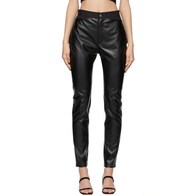 Drae Black Faux-leather Legging Trousers