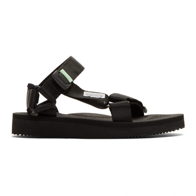 Suicoke Depa Flat Multi Strap Sandals In Black