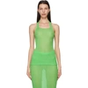 A. ROEGE HOVE SSENSE EXCLUSIVE GREEN SQUARE NECK BOW TOP