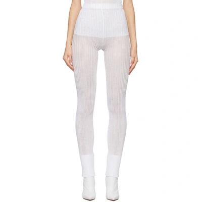 A. Roege Hove White Rib Knit Tights