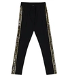 Balmain Kids' Logo Cotton Jersey Leggings In Black