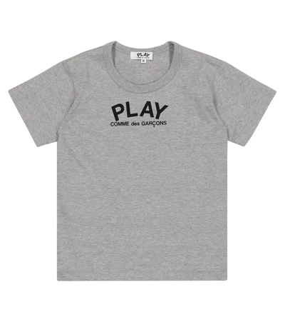 Comme Des Garçons Play Kids' Play Logo Cotton T-shirt In Grey
