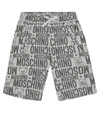 Moschino Kids' All Over Print Cotton Sweat Shorts In Grey