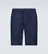 Frescobol Carioca Felipe Slim-fit Linen And Cotton-blend Drawstring Shorts In Navy