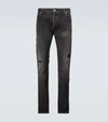 BALMAIN STRAIGHT-LEG DISTRESSED JEANS,P00521443