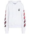OFF-WHITE MARKER ARROWS COTTON JERSEY HOODIE,P00523324