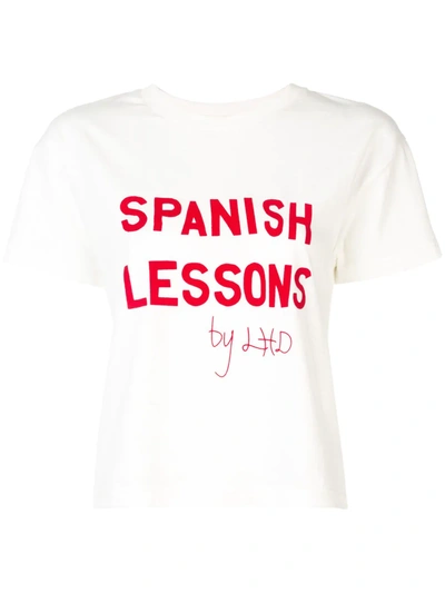 Lhd White Spanish Lessons Tee White In Red