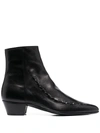 Saint Laurent Leather Casey 40 Ankle Boots In Black