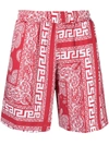 Aries Bandana Print Board Shorts In Red