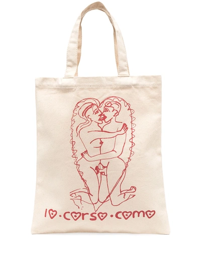 10 Corso Como Love Graphic Print Tote In Neutrals