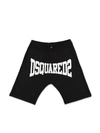 DSQUARED2 CONTRASTING PRINT BERMUDA SHORTS IN BLACK