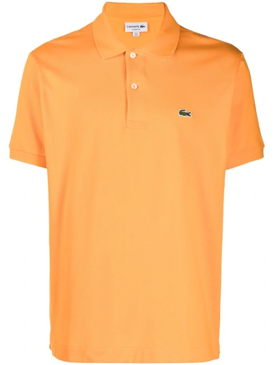 Lacoste Logo-patch Cotton Polo Shirt In Orange