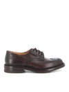 Tricker's Bourton Derby Shoes With Intricate Perforated Detailing In Brown
