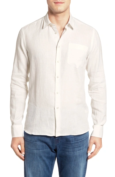 Vilebrequin Caroubie Regular Fit Linen Sport Shirt In 010white