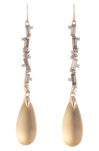 Alexis Bittar Retro Gold Collection Crystal Baguette Linear Drop Earrings