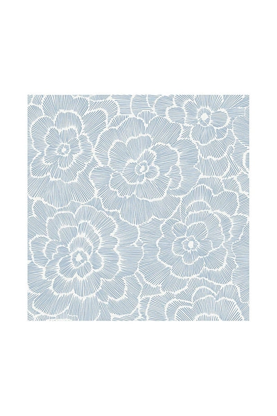 Anthropologie Peony Textured Wallpaper In Blue