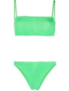 Hunza G Gigi Crinkle-effect Bikini In Green