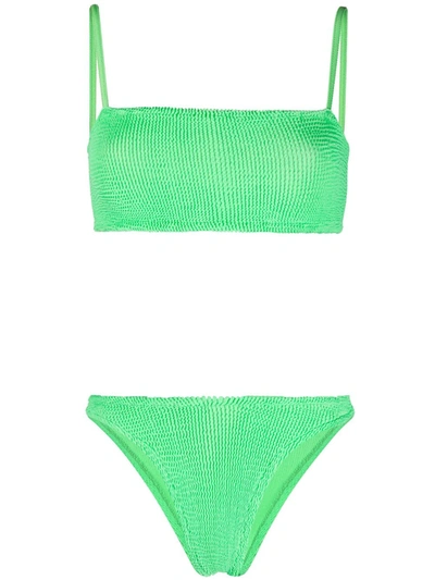 Hunza G Gigi Crinkle-effect Bikini In Green